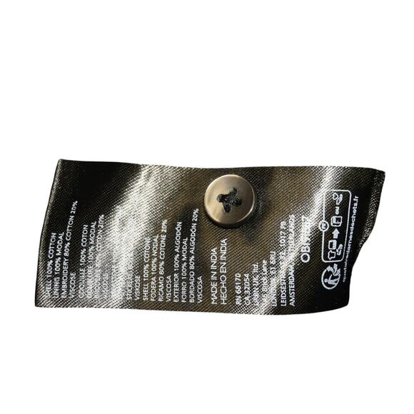 Maeve by Anthropologie Embroidered Collared Shirt Mini Dress Black/Cream – XXS - Picture 9 of 10